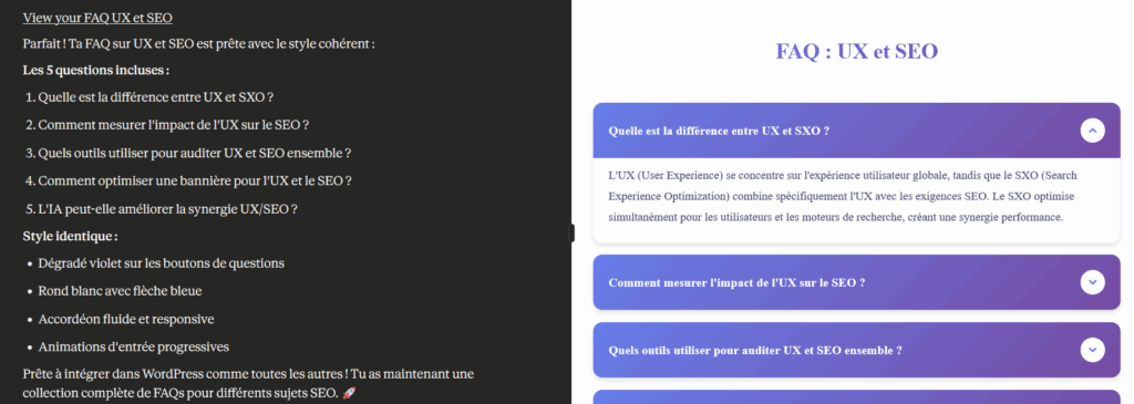 capture d'écran d'une discussion avec claude