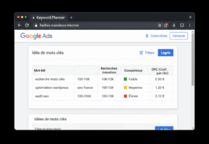 Image google ads recherche de mots clés