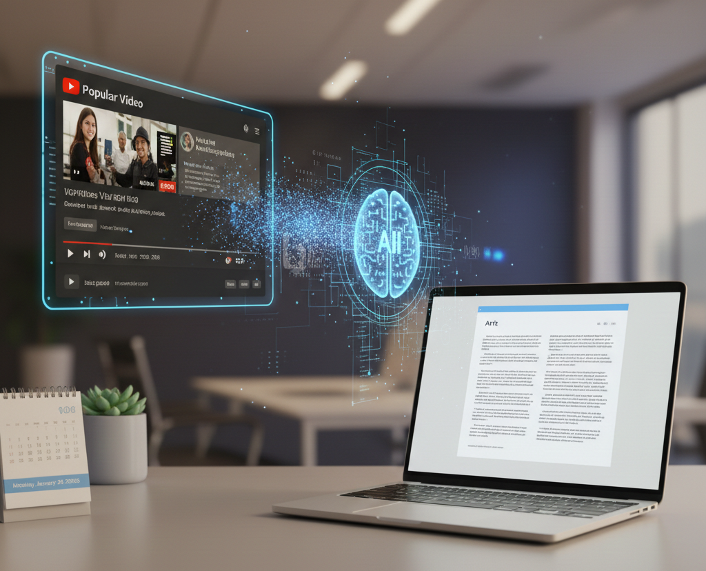 Transformation d'une vidéo youtube en article de blog grace à l'IA