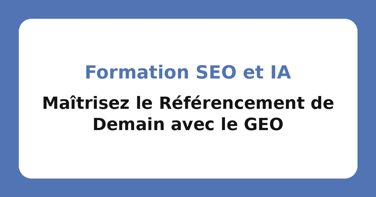 Formation SEO Intelligence Artificielle