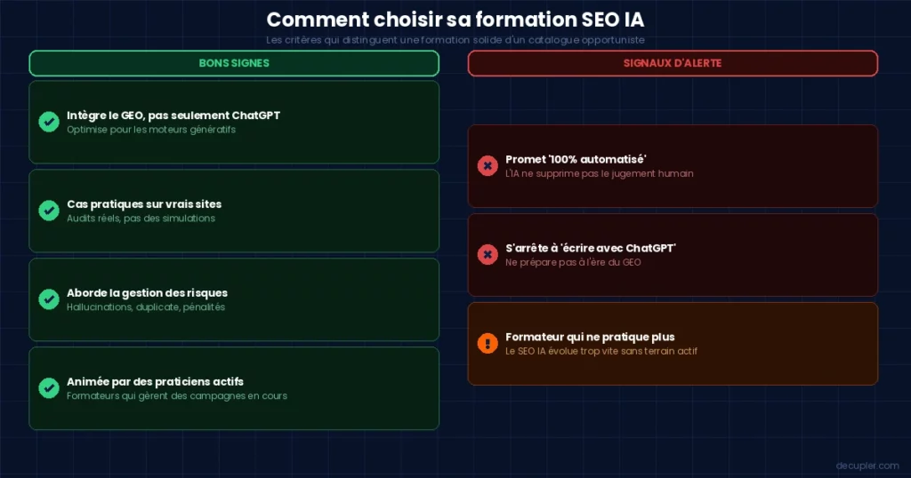 checklist formation seo augmenté par l'ia