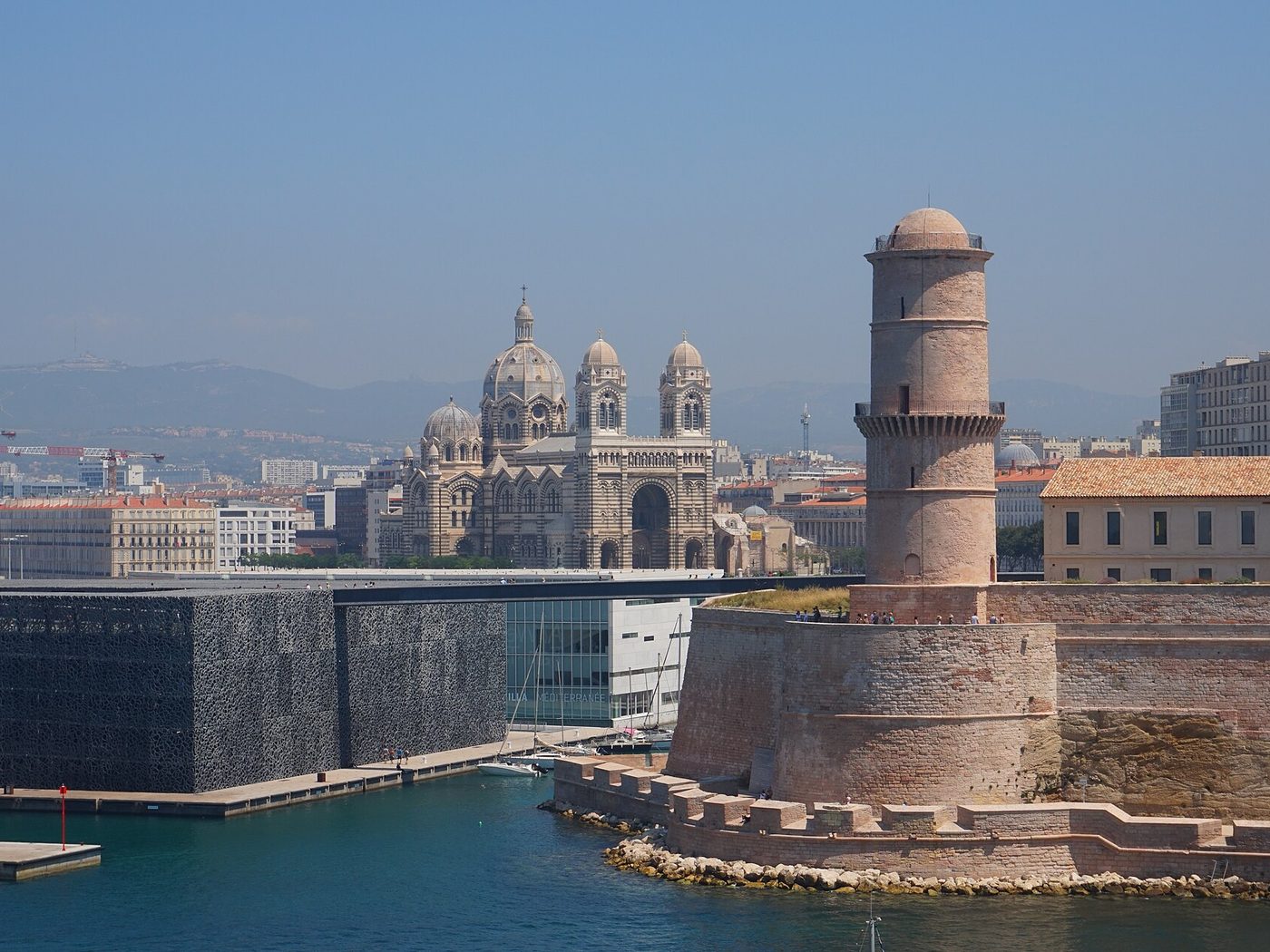 Marseille, le MuCEM, le fort Saint-Jean et la cathédrale de la Major